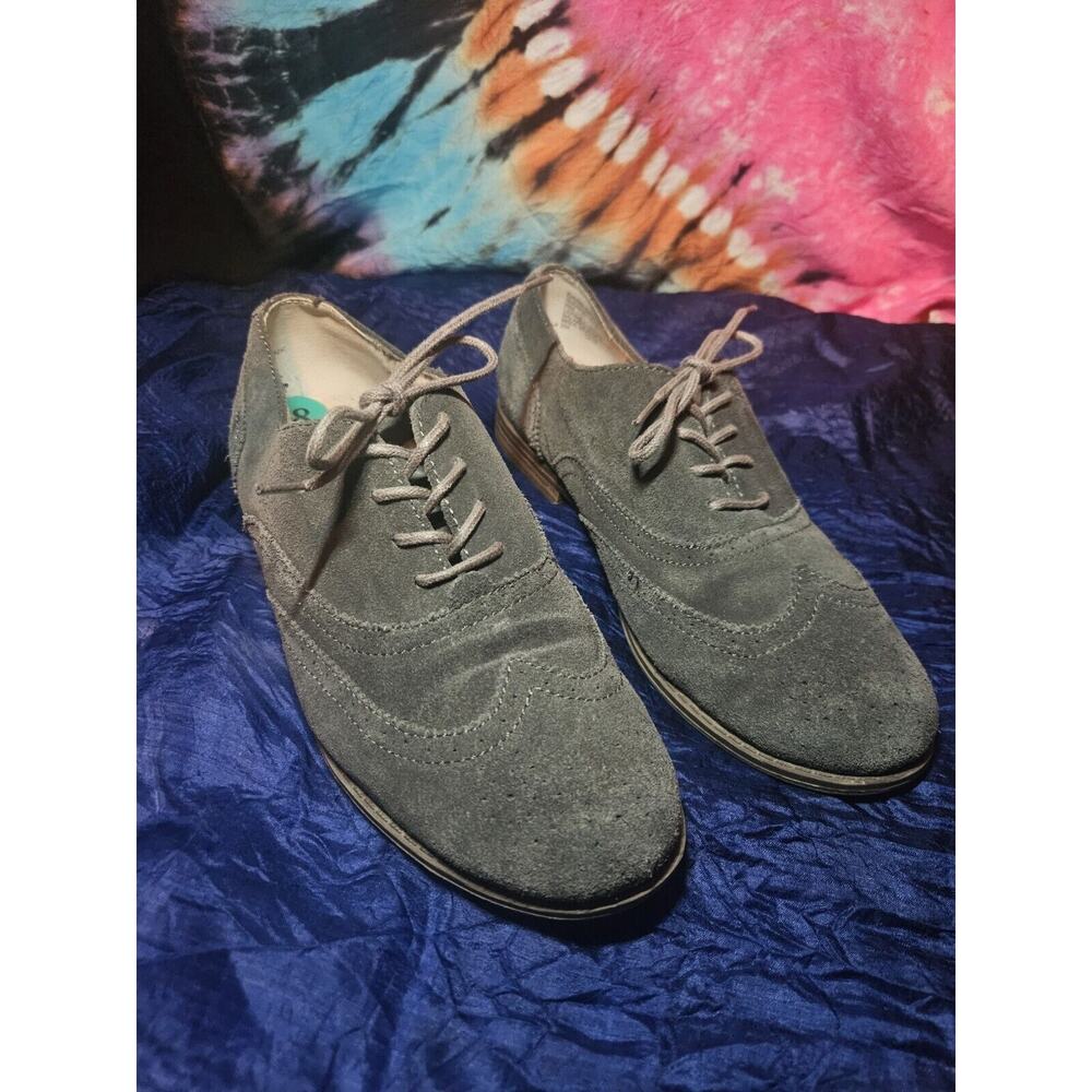 Cynthia Rowley New York Oxford Suede Dark Gray sz 8 Shoes